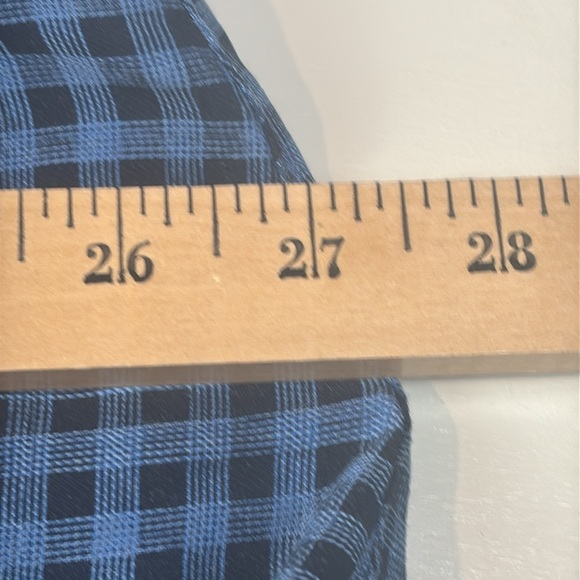 Linea‎ Rosso Men's Large Blue Checkered Silk Blend Short Sleeve Button Down - Picture 7 of 7